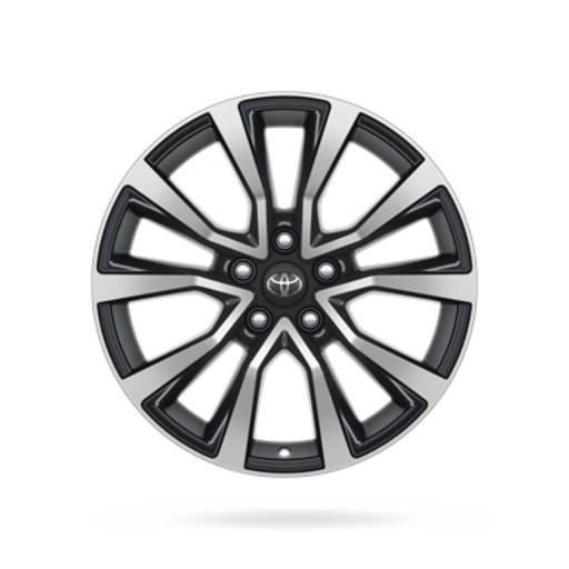 18" ალუმინის დისკი, შავი დამუშავებული ზედაპირით და 10 ქიმით 0