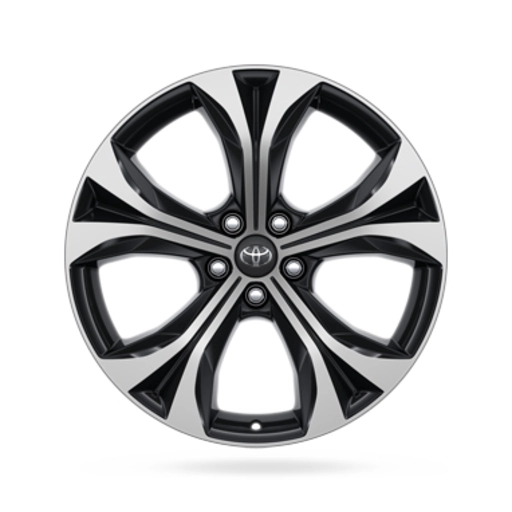 20" ალუმინის დისკი, შავი დამუშავებული ზედაპირით და 5 ქიმით 0